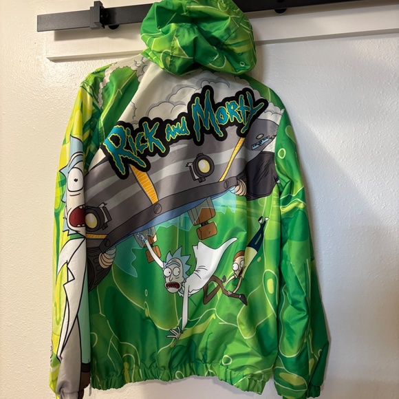 Rick and Morty Members Only Pullover Windbreaker Jacket Sz Medium hoodie - Picture 7 of 8
